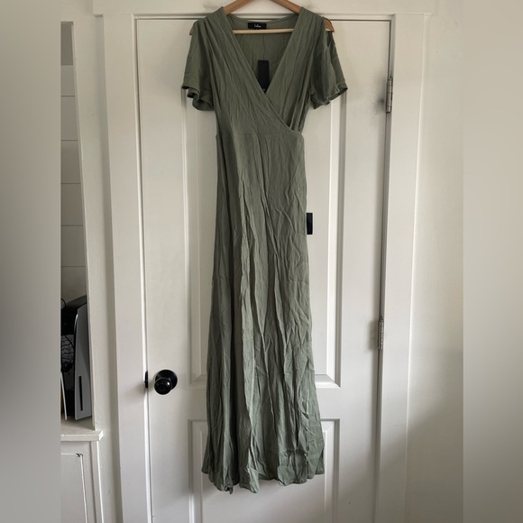Lulus Much Obliged Olive Green Maxi Dress - S - Picture 6 of 8